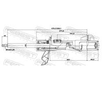 Shock absorber Front Axle Right Top pin 05665299FR FEBEST for MAZDA 3 Saloon 3 5