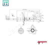 Shock absorber Front Axle Right Top pin MM-00159 JAPANPARTS for LANCIA YPSILON
