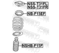 Shock absorber needle roller bearing Front Axle NB-F15EF FEBEST for NISSAN JUKE