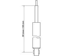 Shock absorber Rear Axle Top pin 343836 KYB for DACIA LOGAN MCV II LOGAN II