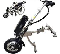 Shock Absorber Wheelchair Conversion Kit with USB Charging & LED Lights - 3-Speed Handcycle Attachment, 65km Range, 48Ah Battery for Disabled Mobility,B