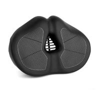 Shock Absorbing Fitness Bike Seat Cushion with Rounded Rear and Breathable Hollow Design for Enhanced Comfort and Stability on Rough Roads (Black)