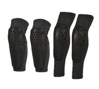 Shock Absorbing Knee Elbow Protector Pads Ice Silk Fabric Sweat Wicking Quick Dry Anti-slip Strap Design For Motorcycle Dirt Bike Mountain Bike Skate Scooter,Black-XXL