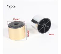 Shock Absorption Speaker and Amp Feet Pads 12 Pack with Damping Isolation Stands for Audio Stereo Systems Compatible with Power Amplifiers CD Players DIY Kits in Gold Silver Black