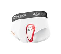 Shock Doctor 212 Core Support Brief with Protective Cup Boys Protective Underwear for Football Baseball Wrestling & Hockey, Athletic Support Jockstrap , White, XX-Small