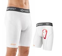 Shock Doctor 221 Short Compression with BioFlex Cup - Athletic Support with Comfort and Compression for Maximum Range of Motion - Youth (One Pair Shorts & Athletic Cup)