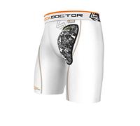 Shock Doctor Men's Aircore Hard Cup Compression Shorts, White, Small