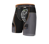 Shock Doctor Men's Aircore Hard Cup Ultra Powerstride Hockey Shorts, Black/Grey, X-Large