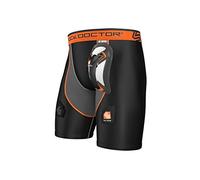 Shock Doctor Men's Ultra Compression Hockey Shorts with Carbon Flex Cup-Black/Grey, X-Large