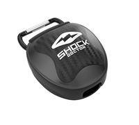 Shock Doctor Ventilated Mouth Guard Case, Universal Storage for Adult & Youth Sizes, Black Chrome