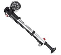 Shock Pump for Mountain, Road Bikes and Motorcycle - 300 Psi High Pressure for Front Fork and Rear Suspension Air Shocks Pump with Gauge -Portable Mini Pump with Air Bleed Button (Silver)