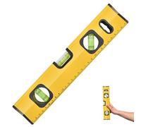 Shock Resistant Torpedo Level, Aluminium Alloy Spirit Level 300mm/12 Inch, with Magnetic Base, with 3 Bubble 45°,90°,180° - Yellow