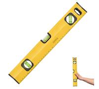 Shock Resistant Torpedo Level, Aluminium Alloy Spirit Level 400mm/16 Inc, with Magnetic Base, with 3 Bubble 45°,90°,180° - Yellow