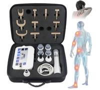 Shock Wave Machine, Deep Tissue Massager with 17 Massage Heads, Adjustable Energy 10-300MJ, Shockwave Therapy Instrument for Back, Shoulder, Waist (Silver)