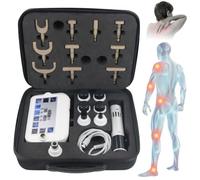 Shock Wave Machine, Deep Tissue Massager with 17 Massage Heads, Adjustable Energy 10-300MJ, Shockwave Therapy Instrument for Back, Shoulder, Waist (Black)