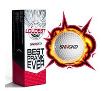 SHOCK'D GOLF BALLS - The World's Loudest Golf Ball - Viral Play Ball (3 Sleeve, Novelty) - Red Polka Dot Button
