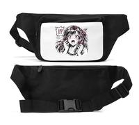 Shocked Anime Girl Expression Unisex Waist Bag Black