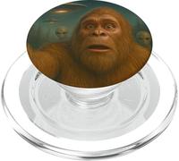 Shocked Bigfoot Selfie with Aliens and UFOs - Surreal Night PopSockets PopGrip for MagSafe