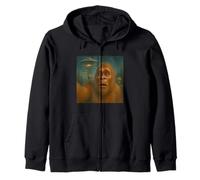 Shocked Bigfoot Selfie with Aliens and UFOs - Surreal Night Zip Hoodie