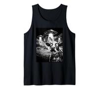 Shocked Cow UFO Abduction Alien Spaceship Encounter Tank Top