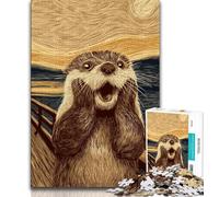 Shocked Otter Jigsaw Puzzles for Adults Teenagers Jigsaws Puzzle,Educational Games Wall Decoration Unique Birthday And Xmas Gifts (75x50cm)