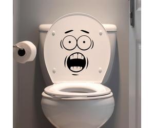 Shocked Surprised Impression Funny Face Character Decal Sticker, Toilet Lid, Toilet Tank, Car Van Window Bumper Caravan, Home Decor Decal Sticker, Children Decals, SM6 (70mm x 100mm (L x H))