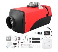 ShockFlo 12V 5KW Air Diesel Heater Portable Parking Heater Kit with Silencer Remote LCD Display, Diesel Heating Quiet for Car Trucks Boat Bus RV Trailer Campervan Yacht Caravan Touring Black Red