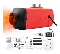 ShockFlo 12V 8KW Air Diesel Heater, Parking Heater Kit with Silencer LCD Display Remote Control, Night Diesel Heating Quiet for Car Caravas Trucks Boat Bus RV Yacht Touring Trailer Red