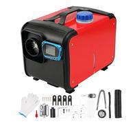 ShockFlo 12V Air Diesel Heater, 5KW Air Parking Heater Kit with Silencer LCD Monitor Remote Control, Night All-in-one Diesel Heating Quiet for Car Caravas Trucks Boat Bus RV Yacht Touring(Red)