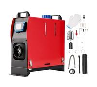 ShockFlo Diesel Heater 5kw 12v,With Built-in LCD Thermostat All-in-One Single Bore Camping Diesel Heater for campervan,Suitable for Trucks, Boats, Caravans, Buses, Motorhomes,Red