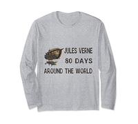 Shocking 80 days around the world by frightening Jules Verne Long Sleeve T-Shirt