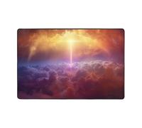 Shocking Aurora Washable Area Rug 36x24 & 72x48 Non-Slip Carpet Bedroom | Washable flannel area rug with full-surface print, non-slip dot backing, memory foam core for bedroom, living room, entryway.