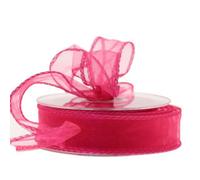 Shocking Chiffon Ribbon 30mm 2 Pack - Pink Wired Organza