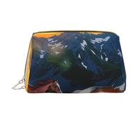 Shocking Running Horse Printed Small Makeup Bag Portable Leather Make up Bag Travel Zipper Cosmetic Bags Organizer for Women