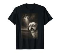 Shocking Shih Tzu UFO Cute Alien Abduction Dog Funny Selfie T-Shirt