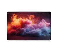 Shocking Smoke Washable Area Rug 36x24 & 72x48 Non-Slip Carpet Bedroom | Washable flannel area rug with full-surface print, non-slip dot backing, memory foam core for bedroom, living room, entryway.