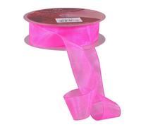 Shocking Woven Edge Organza 25mm 3 Pack - Pink
