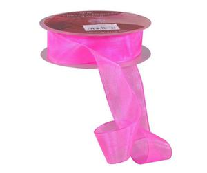Shocking Woven Edge Organza 25mm 3 Pack - Pink