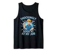 Shockingly Good At My Job Electrician Cartoon Graphic Tank Top