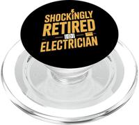 Shockingly Retired Electrician Funny Retirement PopSockets PopGrip for MagSafe