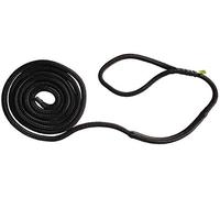 shockline Dock Line with Integrated Shock Absorber, Double Braided, Polyester, Hand Spliced 12" Eye, ½ Inch x 25 Feet, Black