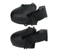 Shockproof Anti-Smash Steel Toe Protective Leather Work Safety Shoe Covers with Elastic Bands, Black, Fits Sizes 32-45, 2-Pack for