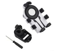 Shockproof Bike Phone Mount with Air Cushion Damping, 360 Rotation Motorcycle Handlebar Holder, 8-Claw Grip for 4.5-7 Inch Smartphones(Black White)