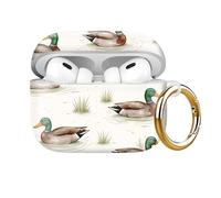 Shockproof Case Cover Compatible with AirPods Pro 2nd Generation (2023/2022) & 1st Gen (2019), Full Body Protective TPU Shell with Keychain for Women Men, Supports Wireless Charging (Cute Duck)