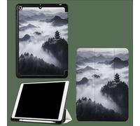 Shockproof Cover for iPad Air 13 inch M3 2025/M2 2024, Slim Smart Cover with Tri-fold Stand Function, Lightweight, Auto Wake Sleep, Built-in Pencil Holder East Mountains Temple-Black