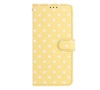 Shockproof Cover for Xiaomi Mi 11 Lite 5G Wallet Case,Cute Polka Dot Flip PU Leather Cover with Stand Lightweight TPU Protection Card Slots Side Pocket Magnetic Case for Xiaomi Mi 11 Lite 5G,Yellow