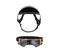 Shockproof Dog & Goggles Set With Breathable Padding For Outdoor Biking Hiking Gear Adjustable Pet Headwear Dog Helmet