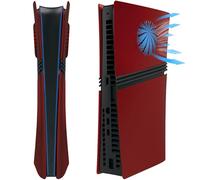 Shockproof Faceplates for PS5 Pro Digital Edition - Hard ABS Matte Replacement Cover Plates with Cooling Vents, Dustproof & Anti-Scratch Snap-On Panels (for PlayStation 5 Pro Digital Console (red)