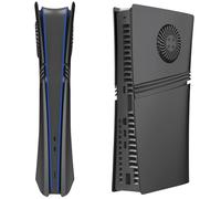 Shockproof Faceplates for PS5 Pro Hard ABS Matte Cover Plates for PS5 Pro Accessories with Cooling Vents, Dustproof & Anti-Scratch Snap-On Panels for PlayStation 5 Pro Digital Console (Black)