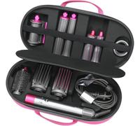 Shockproof Hard Shell EVA Case for Dyson Airwrap Complete Long HS08/HS05, Waterproof Travel Case with Custom Compartments, Gift for Mom, Wife, Must-Have Accessory for Dyson Airwrap Owner (Rose red)
